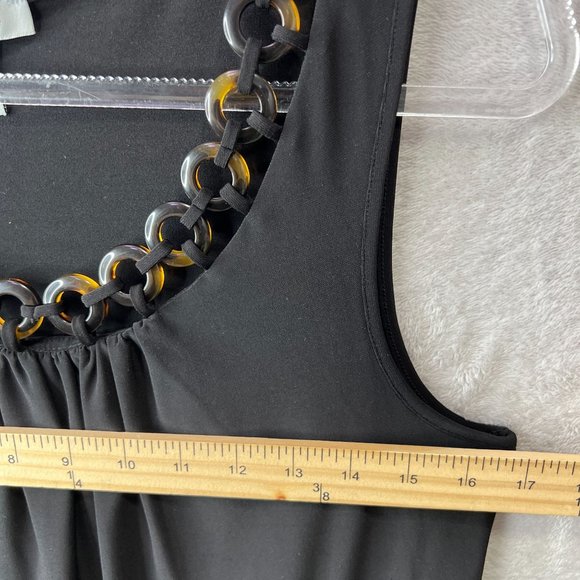 WHBM Top Women's Small Black Sleeveless Tank with Tortoiseshell Lucite Neckline - Picture 7 of 10